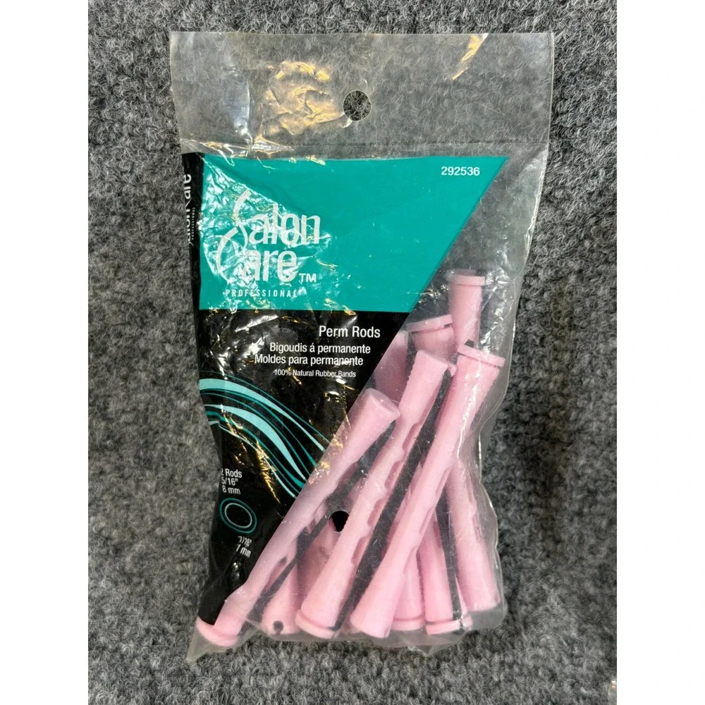 Vintage Salon Care Professional Pink Perm Rods 5/16